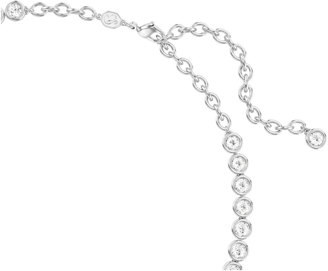 Swarovski Imber Tennis Necklace, Round Cut, White, Rhodium Plated